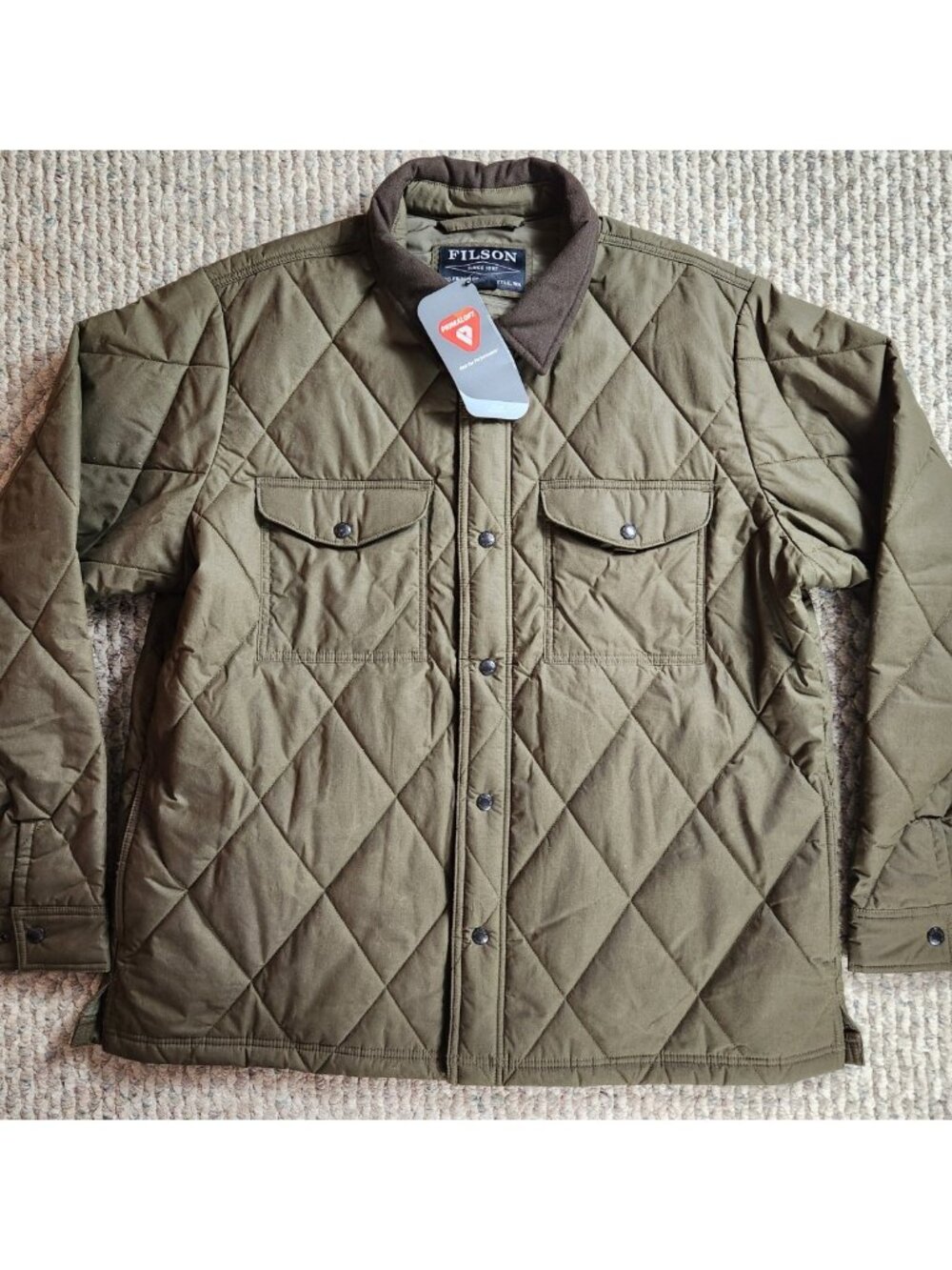 Filson Hyder Quilted Jac Shirt XXL Marsh Olive Discontinued NWT